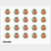 Capybara in zonnebril Zomertijd Ronde Sticker (Vel)