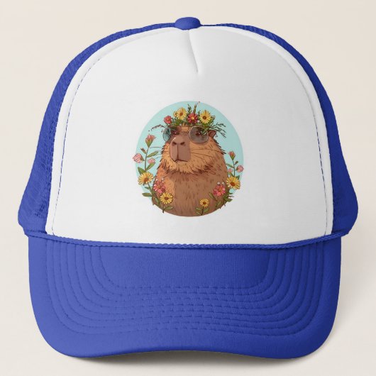 Capybara in zonnebril Zomertijd Trucker Pet (Voorkant)