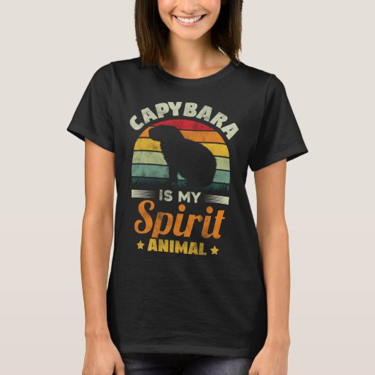 Capybara Is My Spirit Animal   Capybara Rodent T-shirt (Voorkant)