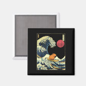 Capybara Japanese Kanagawa Wave Funny Surf Animal  Magneet (Voorkant / Achterkant)