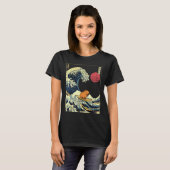Capybara Japanese Kanagawa Wave Funny Surf Animal T-shirt (Voorkant volledig)