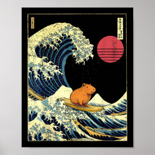 Capybara Japanse Kanagawa Golf Fun dier  Poster