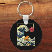 Capybara Japanse Kanagawa Golf Fun Dier Sleutelhanger (Voorkant)