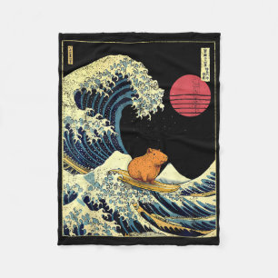 Capybara Japanse Kanagawa Golf Fun Surf Dier  Fleece Deken
