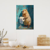 Capybara Je Billendoekjes Poster (Keuken)