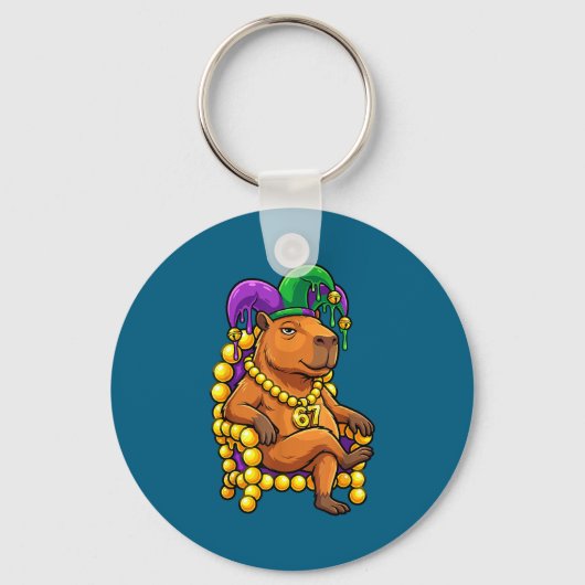 Capybara Jester 67 Zes Zeven Design Sleutelhanger (Voorkant)