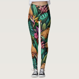 Capybara Jungle Droom Naadloos Oppervlaktepatroon Leggings