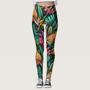 Capybara Jungle Droom Naadloos Oppervlaktepatroon Leggings