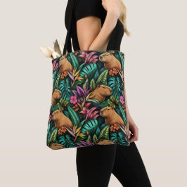Capybara Jungle Droom Naadloos Oppervlaktepatroon Tote Bag