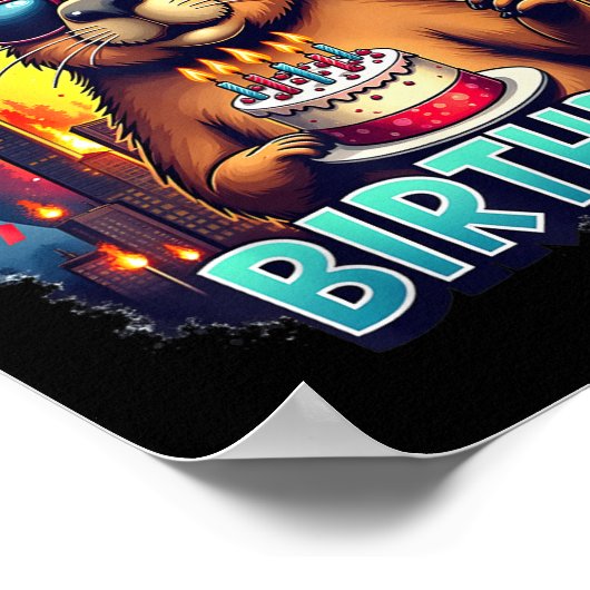 Capybara Kaiju Verjaardagsfeest Japan Monster Capy Poster (Hoek)