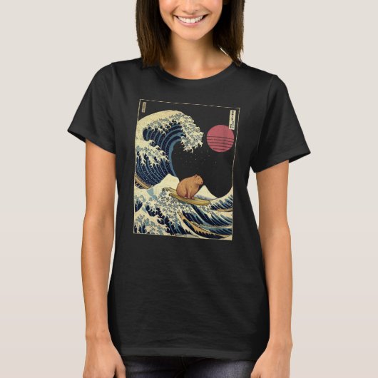 Capybara Kanagawa Golf Fun Surf Dier T-shirt (Voorkant)