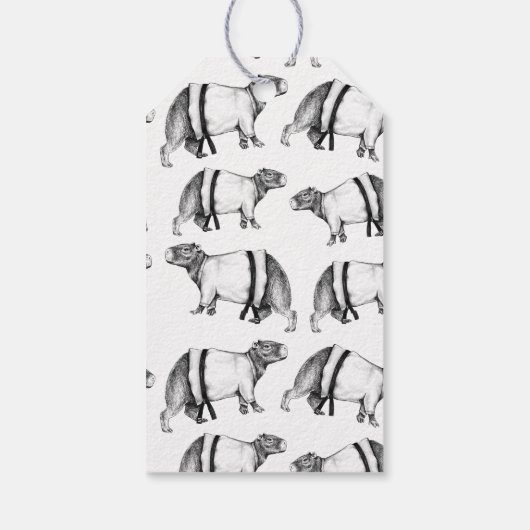 Capybara Karate Cadeaulabel (Achterkant)