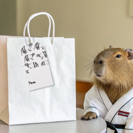 Capybara Karate Cadeaulabel