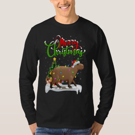 Capybara Kerst Decoraties Kerstman Capybara Kerstm T-shirt (Voorkant)