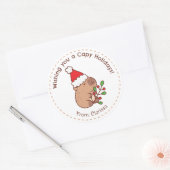 Capybara Kerst stickers Grappig Schattige (Envelop)