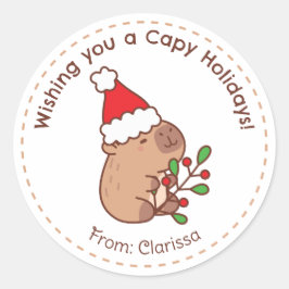 Capybara Kerst stickers Grappig Schattige