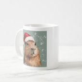 Capybara, kerst, voeg je eigen tekst toe, koffiemok (Voorkant links)