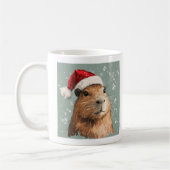 Capybara, kerst, voeg je eigen tekst toe, koffiemok (Links)