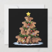 Capybara Kerstboom Cadeau Grappig Kerstmis Capy Feestdagenkaart (Voorkant)
