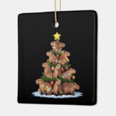 Capybara Kerstboom Cadeau Grappig Kerstmis Capy Keramisch Ornament (Links)