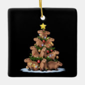 Capybara Kerstboom Cadeau Grappig Kerstmis Capy Keramisch Ornament (Voorkant)