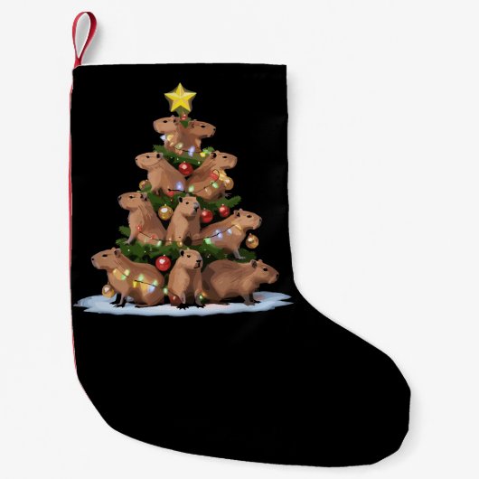 Capybara Kerstboom Cadeau Grappig Kerstmis Capy Kleine Kerstsok (Voorkant)