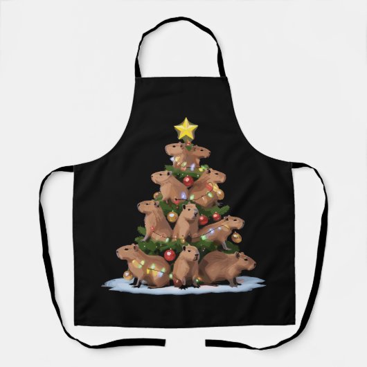 Capybara Kerstboom Cadeau Grappig Kerstmis Capy Schort (Voorkant)