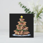 Capybara Kerstboom Cadeau Grappige Kerstmis Capy Feestdagenkaart (Staand voorkant)