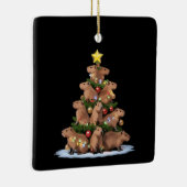 Capybara Kerstboom Gift Grappig Kerstkapsel Keramisch Ornament (Rechts)