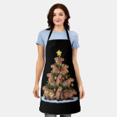 Capybara Kerstboom Gift Grappig Kerstkapsel Schort (Gedragen)