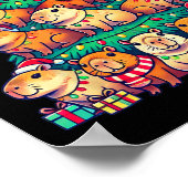 Capybara Kerstboom Grappig Capybara Kerstmis Poster (Hoek)