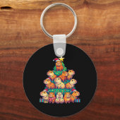 Capybara Kerstboom Grappig Capybara Kerstmis Sleutelhanger (Voorkant)