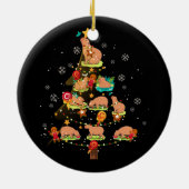 Capybara Kerstboom Vrolijk kerstdier dierentuin Keramisch Ornament (Achterkant)