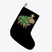 Capybara kerstcadeaus Capy Grappige kerstboom Kleine Kerstsok (Voorkant (Hangend))