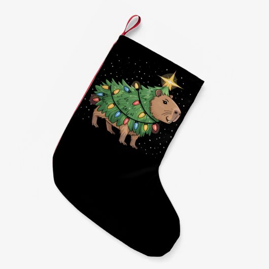 Capybara kerstcadeaus Capy Grappige kerstboom Kleine Kerstsok (Voorkant (Hangend))