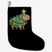 Capybara kerstcadeaus Capy Grappige kerstboom Kleine Kerstsok (Voorkant)