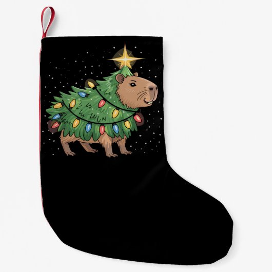 Capybara kerstcadeaus Capy Grappige kerstboom Kleine Kerstsok (Voorkant)