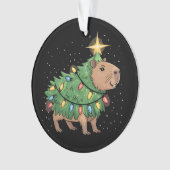 Capybara kerstcadeaus Capy Grappige kerstboom Ornament (voorkant)
