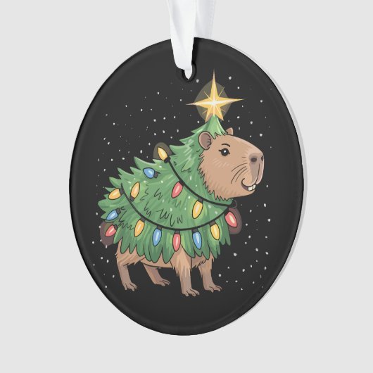 Capybara kerstcadeaus Capy Grappige kerstboom Ornament (voorkant)
