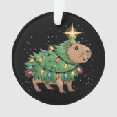 Capybara kerstcadeaus Capy Grappige kerstboom Ornament (voorkant)