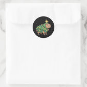 Capybara kerstcadeaus Capy Grappige kerstboom Ronde Sticker (Tas)