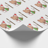 Capybara kerstinpakpapier - Schattige Grappig Cadeaupapier (Hoek)