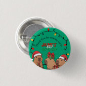 Capybara Kerstlichten Verjaardagsfeestje Ronde Button 3,2 Cm (Voorkant /achterkant)