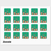 Capybara Kerstlichten Verjaardagsfeestje Vierkante Sticker (Vel)