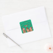 Capybara Kerstlichten Verjaardagsfeestje Vierkante Sticker (Envelop)