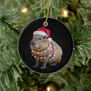 Capybara Kerstlichten Xmas Kerst Cappy Keramisch Ornament