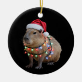 Capybara Kerstlichten Xmas Kerst Cappy Keramisch Ornament (Voorkant)