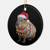 Capybara Kerstlichten Xmas Kerst Cappy Keramisch Ornament (Links)