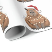 Capybara Kerstmis bijpassende grappige kerstman Cadeaupapier (Rol Hoek)