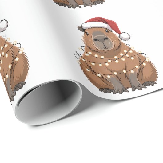 Capybara Kerstmis bijpassende grappige kerstman Cadeaupapier (Rol Hoek)